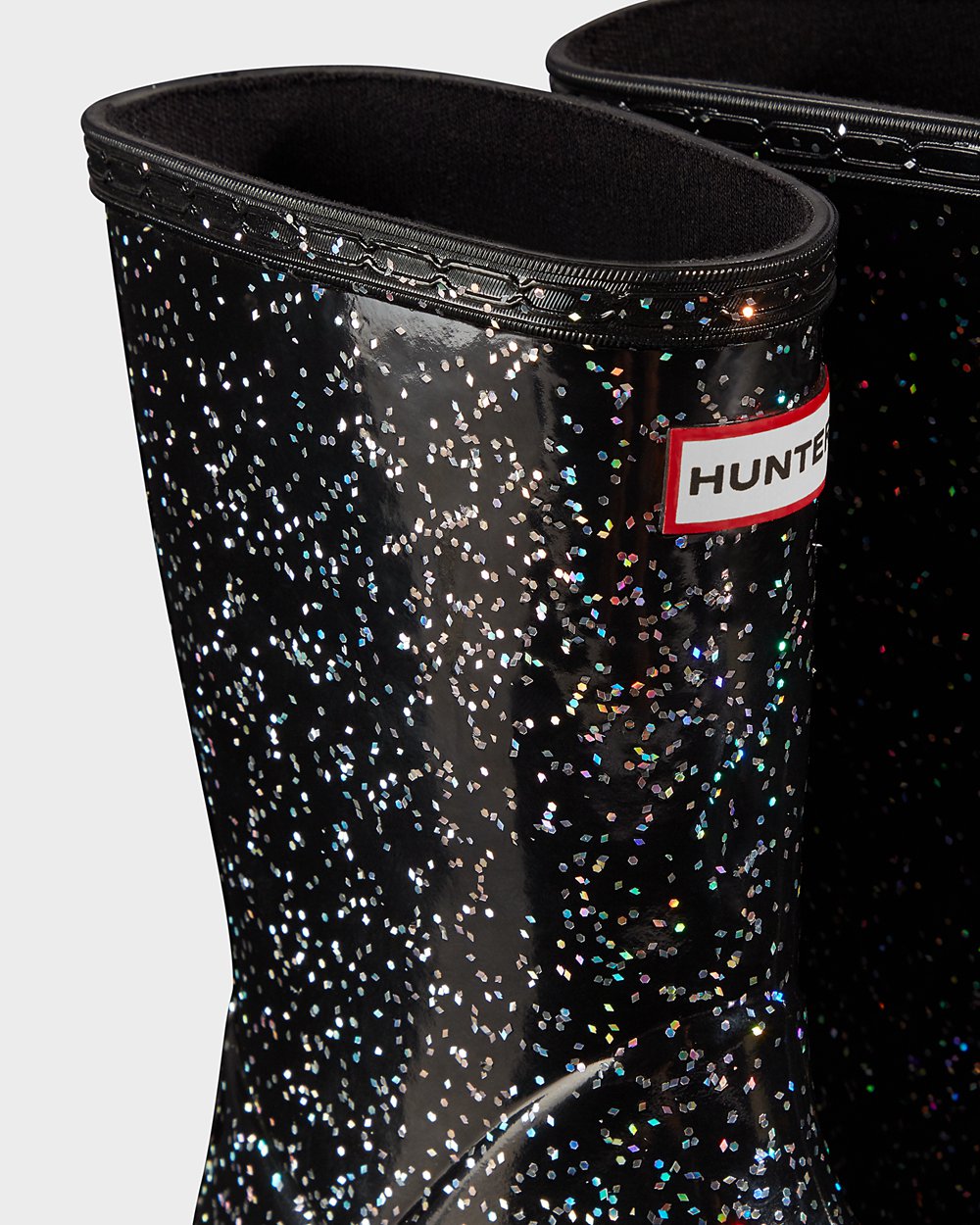 Botas De Agua Hunter Niños Negras Original First Giant Glitter 792516-VID